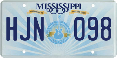 MS license plate HJN098