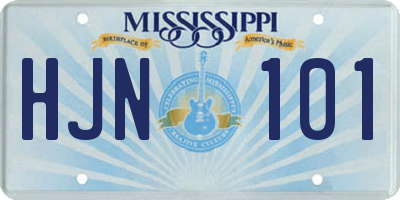 MS license plate HJN101