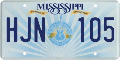 MS license plate HJN105