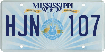MS license plate HJN107
