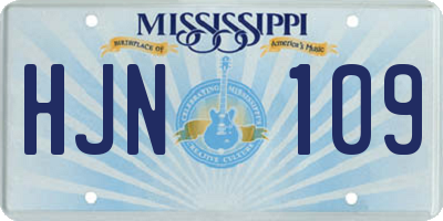 MS license plate HJN109