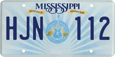 MS license plate HJN112