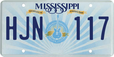 MS license plate HJN117