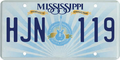 MS license plate HJN119