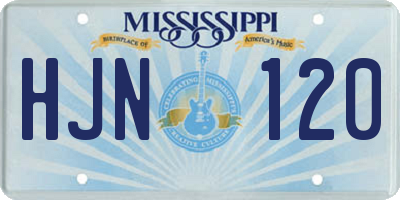 MS license plate HJN120