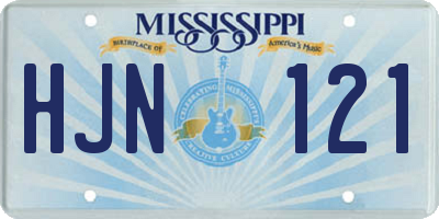MS license plate HJN121