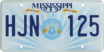 MS license plate HJN125
