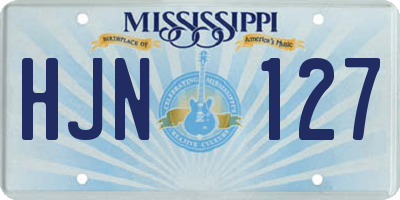 MS license plate HJN127