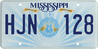 MS license plate HJN128