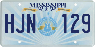 MS license plate HJN129