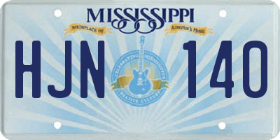 MS license plate HJN140