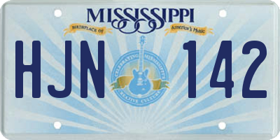 MS license plate HJN142