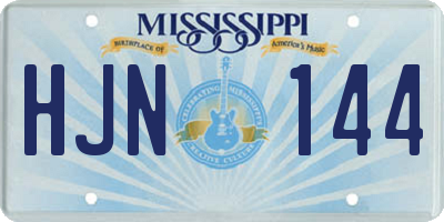 MS license plate HJN144