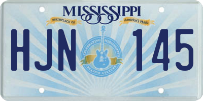 MS license plate HJN145