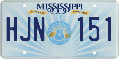 MS license plate HJN151