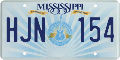 MS license plate HJN154