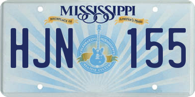 MS license plate HJN155