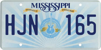 MS license plate HJN165