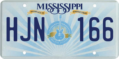 MS license plate HJN166