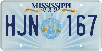 MS license plate HJN167