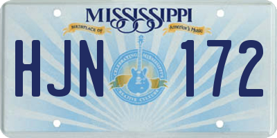 MS license plate HJN172