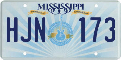 MS license plate HJN173