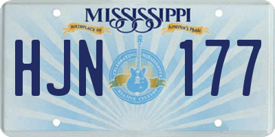 MS license plate HJN177