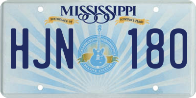 MS license plate HJN180