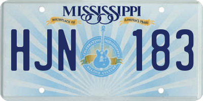 MS license plate HJN183