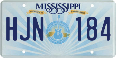 MS license plate HJN184