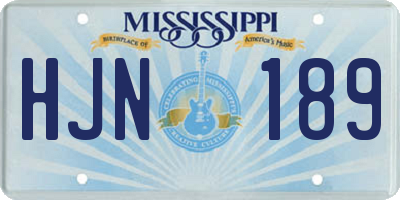 MS license plate HJN189