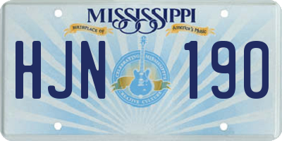 MS license plate HJN190
