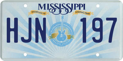 MS license plate HJN197