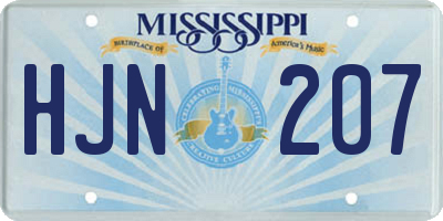 MS license plate HJN207