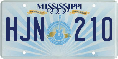 MS license plate HJN210