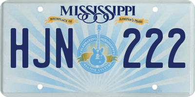 MS license plate HJN222