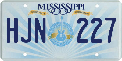 MS license plate HJN227