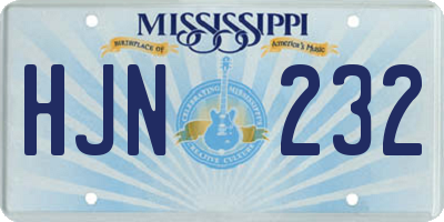 MS license plate HJN232
