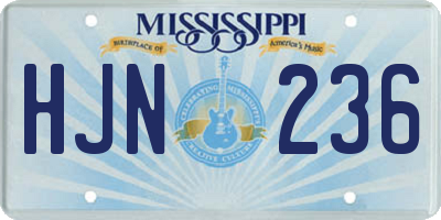 MS license plate HJN236
