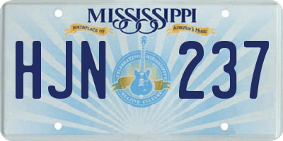 MS license plate HJN237