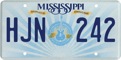 MS license plate HJN242