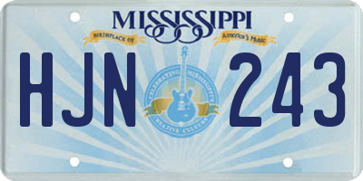 MS license plate HJN243