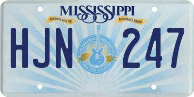 MS license plate HJN247