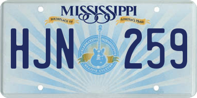 MS license plate HJN259