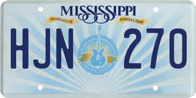 MS license plate HJN270