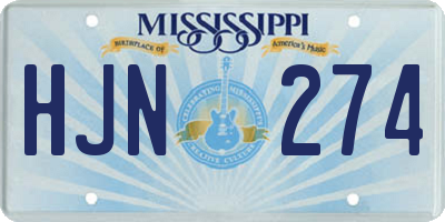 MS license plate HJN274