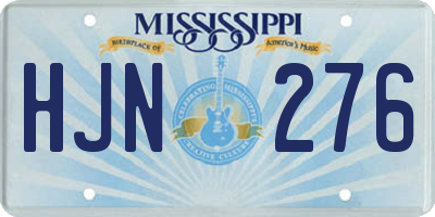MS license plate HJN276