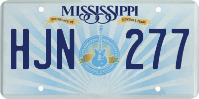 MS license plate HJN277