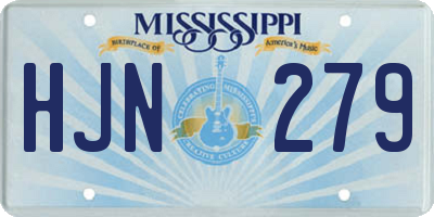 MS license plate HJN279
