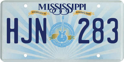 MS license plate HJN283